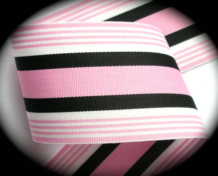 GGS1001D 2" (3 YDS)  LT. PINK/WHITE/BLACK